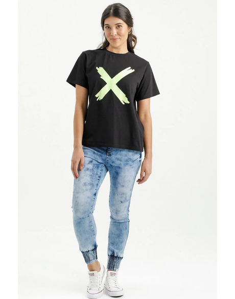 Chris Tee (Black w Lime X)