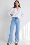 Zoey Light Blue High Rise Wide Leg Pocket Jean