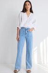 Zoey Light Blue High Rise Wide Leg Pocket Jean