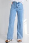 Zoey Light Blue High Rise Wide Leg Pocket Jean