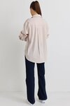 You Got This Ecru Stripe Poplin Oversized Shirt