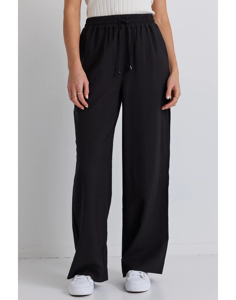 Townie Onyx Velvet Stripe Side Wide Leg Pants 