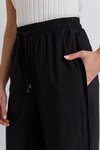 Townie Onyx Velvet Stripe Side Wide Leg Pants 