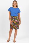 Printed Denim Skirt with Back Vent 