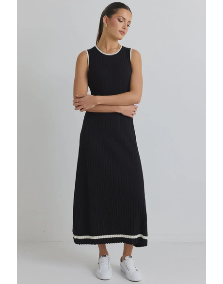 Vanity Black Rib Sleeveless Knit Maxi Dress