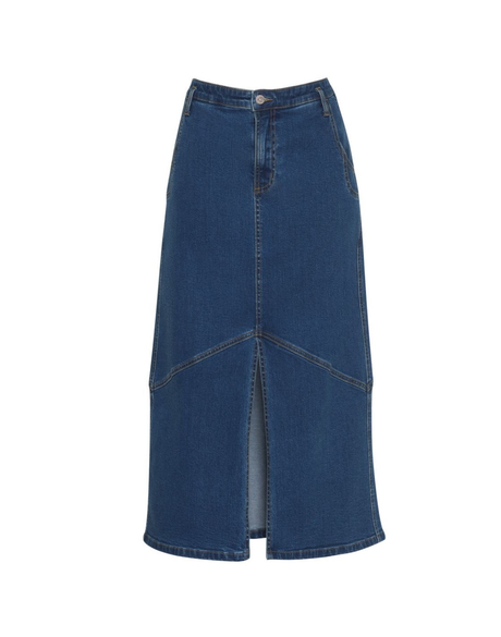 Moto Denim Skirt