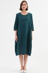 Diagonal Seam Linen Dress