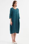 Diagonal Seam Linen Dress