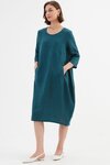 Diagonal Seam Linen Dress