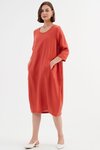 Diagonal Seam Linen Dress