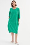 Diagonal Seam Linen Dress