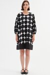 Tuck Cuff Oversized Print Dress