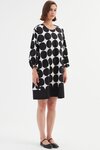 Tuck Cuff Oversized Print Dress