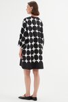 Tuck Cuff Oversized Print Dress