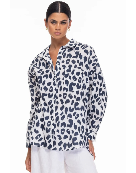 Defiant Shirt (Ivory/Midnight Leopard)