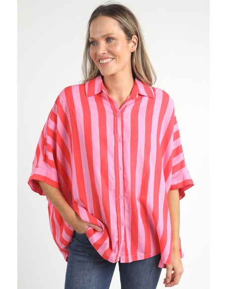 Palermo Stripe Shirt (Bittersweet/Strawberry Stripe)