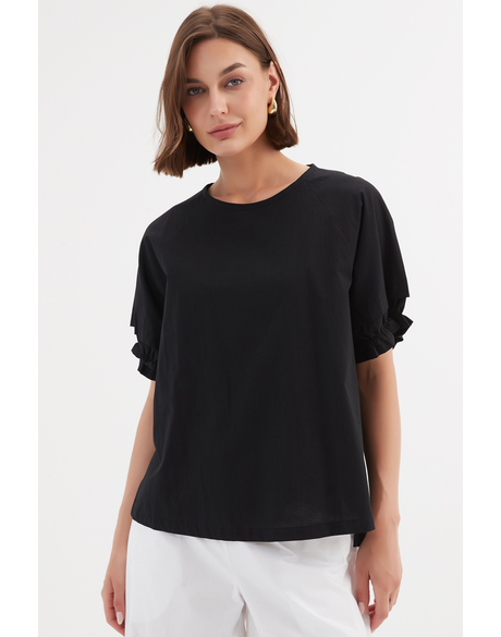 Ruffle Sleeve Detail Top