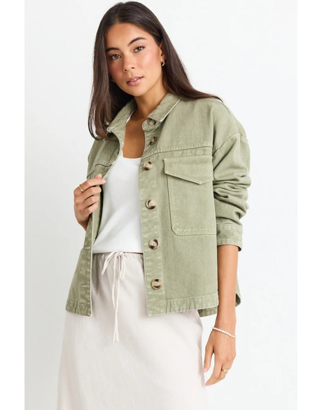 Echo Khaki Patch Pocket Denim Jacket