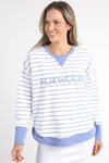 Simplified Stripe Crew (Neon Blue)