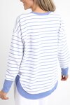 Simplified Stripe Crew (Neon Blue)