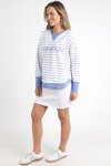 Simplified Stripe Crew (Neon Blue)