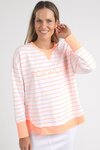 Simplified Stripe Crew (Neon Peach)