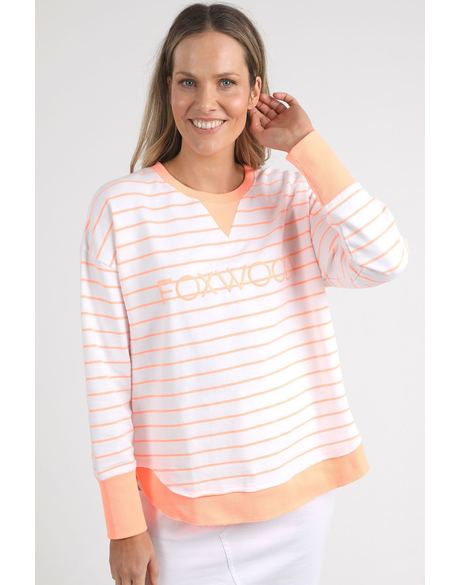 Simplified Stripe Crew (Neon Peach)