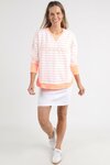 Simplified Stripe Crew (Neon Peach)