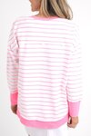 Simplified Stripe Crew (Neon Rose)