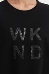 Embossed Metallic WKND 3/4 Crew