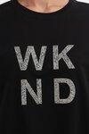 Embossed Metallic WKND 3/4 Crew