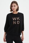 Embossed Metallic WKND 3/4 Crew