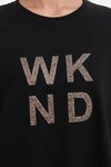 Embossed Metallic WKND 3/4 Crew