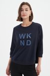 Embossed Metallic WKND 3/4 Crew