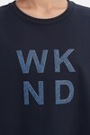 Embossed Metallic WKND 3/4 Crew