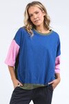 Mazie Colour Block Sweat (China Blue/Pretty Pink/Clover)