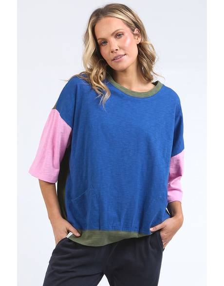 Mazie Colour Block Sweat (China Blue/Pretty Pink/Clover)