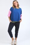 Mazie Colour Block Sweat (China Blue/Pretty Pink/Clover)