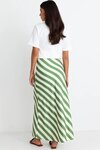 Breathe Apple Stripe Bias Maxi Skirt