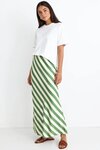 Breathe Apple Stripe Bias Maxi Skirt