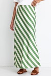 Breathe Apple Stripe Bias Maxi Skirt