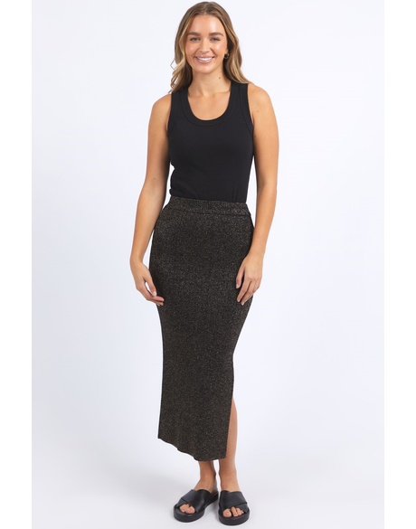 Tessa Metallic Knit Skirt