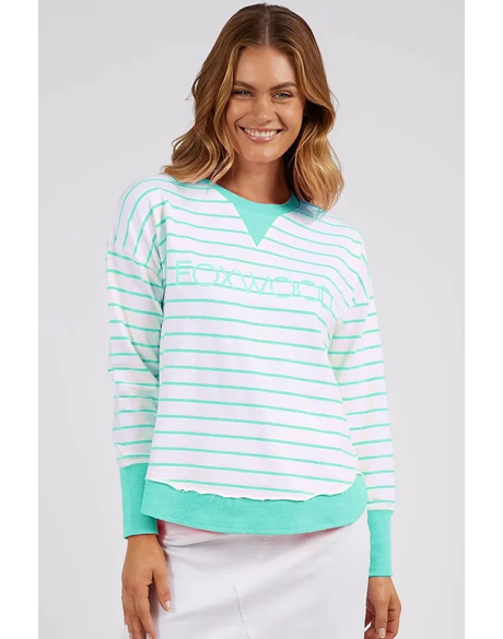 Simplified Stripe Crew (Neon Mint)