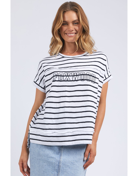 Throw On S/S Stripe Tee