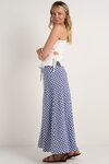 Summit Navy Gingham Tie Waist Bias Maxi Skirt