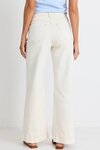 Zoey Ecru High Rise Wide Leg Pocket Jean