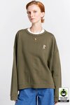 Embroidered Runaway Girl Cotton Crewneck Sweatshirt