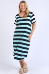 Mercury Stripe Dress (Tonic Blue/ Navy Stripe)