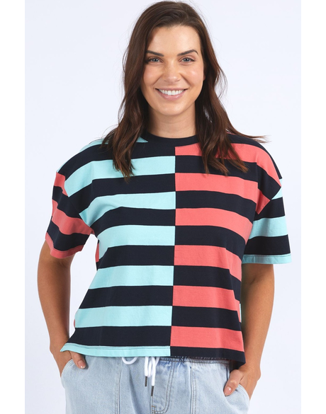 Shelter Splice Tee (Watermelon Crush/Tonic Blue Stripe)