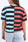 Shelter Splice Tee (Watermelon Crush/Tonic Blue Stripe)